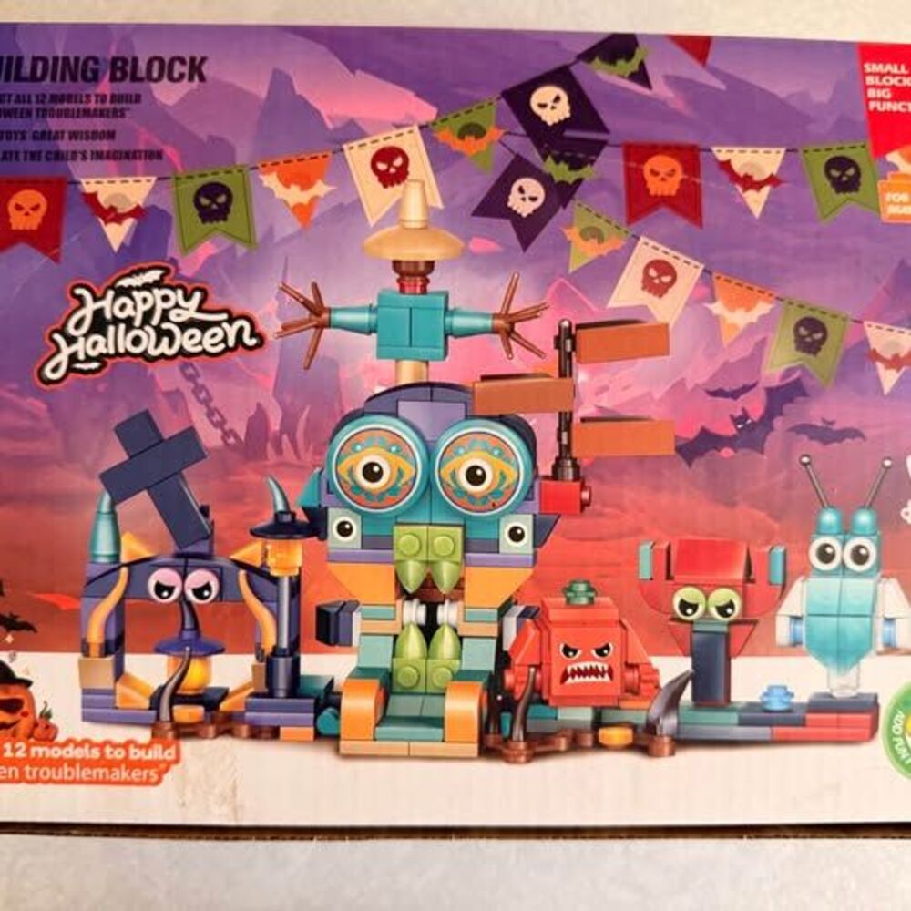 🎃 Halloween Building Blocks – 12 Piece Complete Set